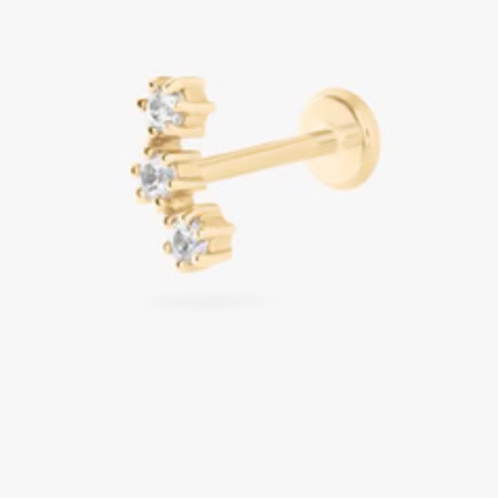 Studs 14K CZ CLUSTER FLATBACK STUD